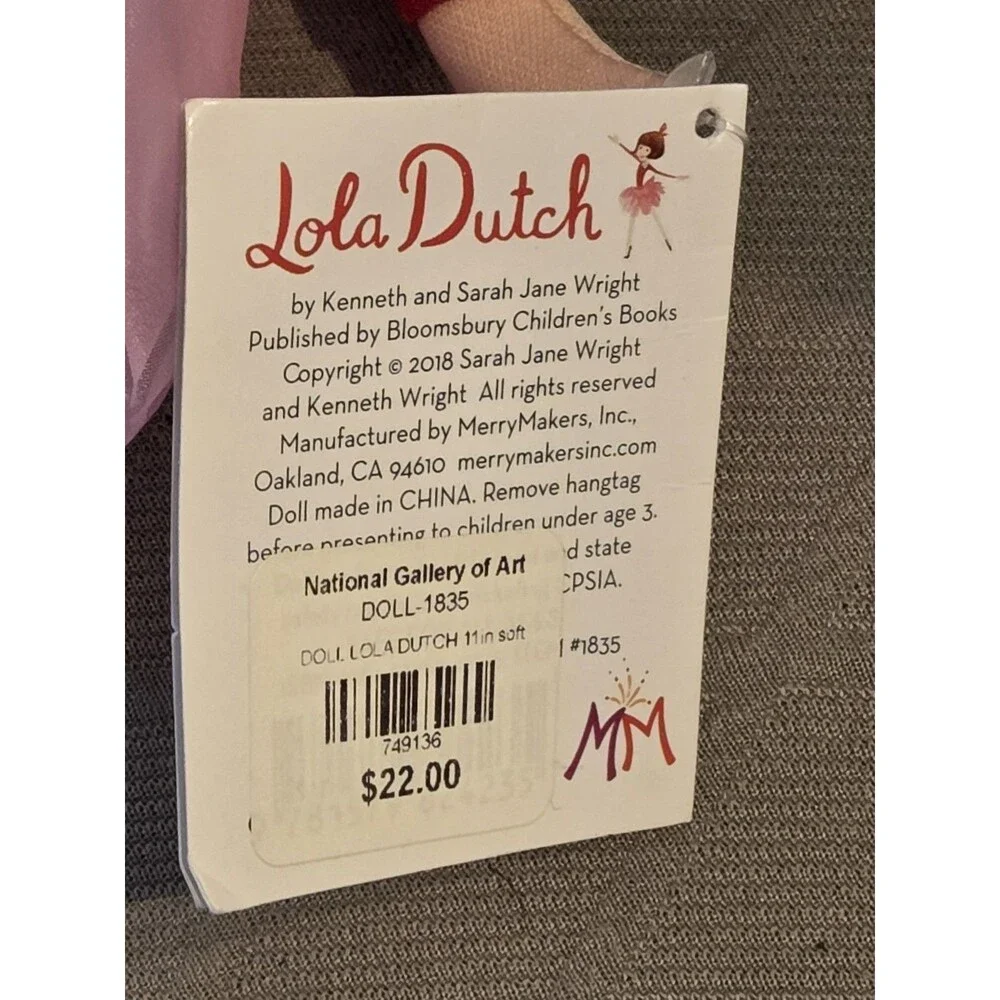 MerryMakers 12 Inch Lola Dutch Plush doll, Children's Book Character